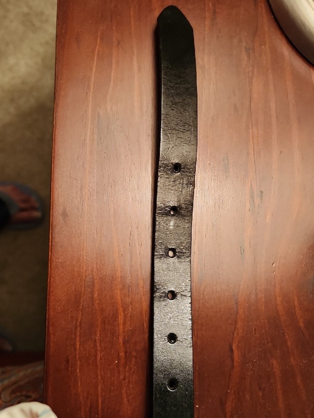 Womens Classic Black Leather Belt - Black - Picture 7 of 7